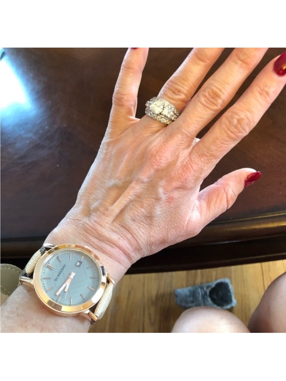 Women's Rose Gold Watch with Cream Strap